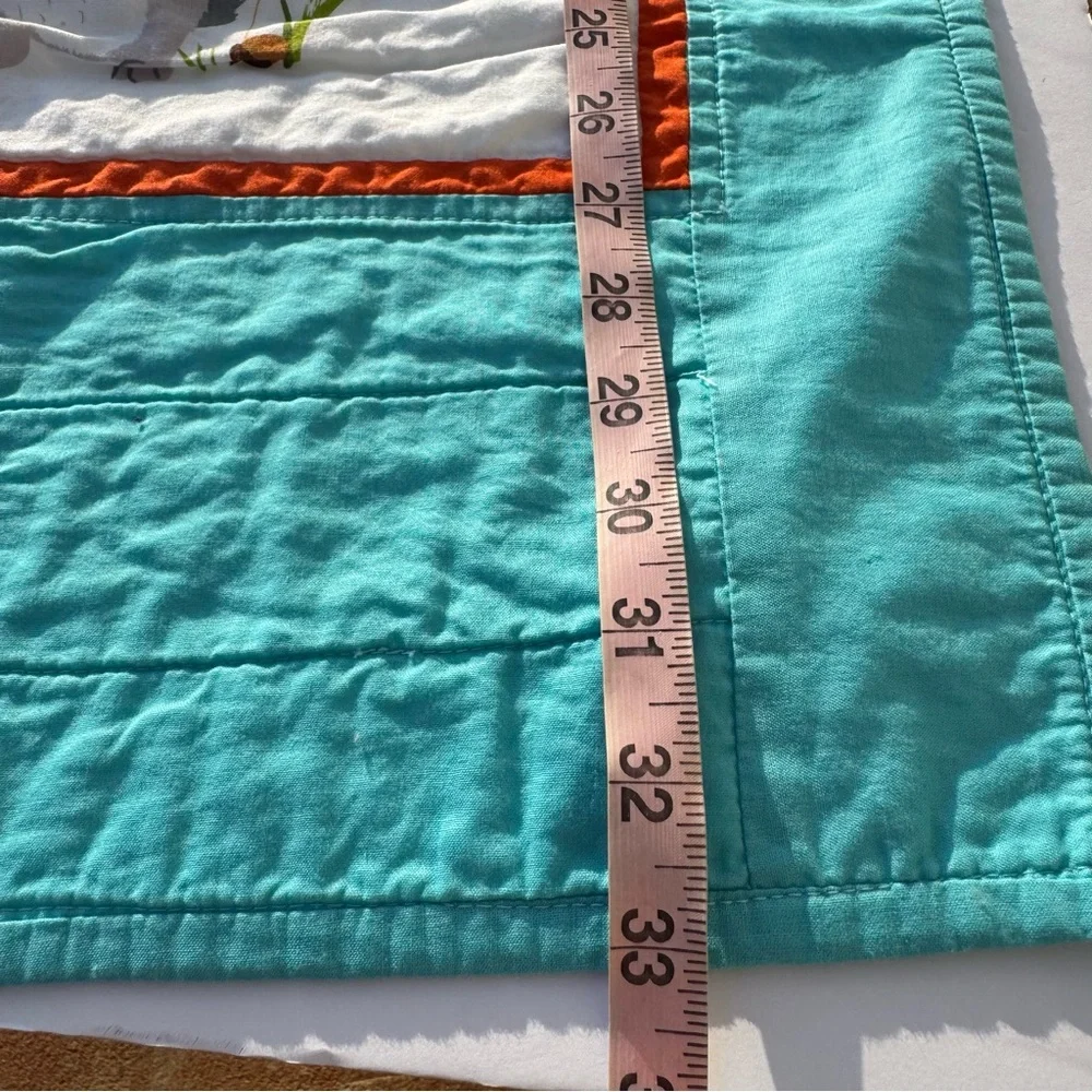 Baby/Kids Animal Forest Fellows Patchwork Quilt with Blue Border 43”X33